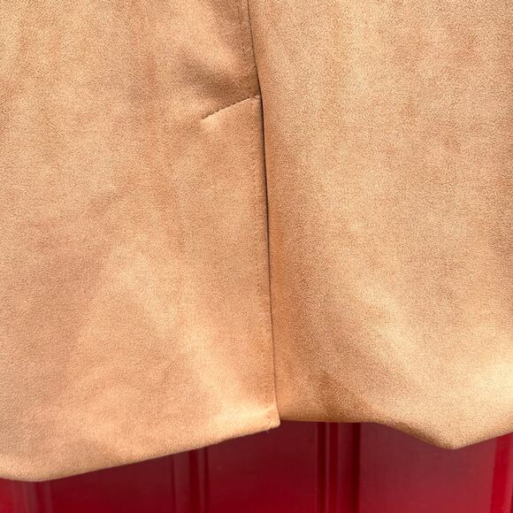 NWT Brown Faux Suede Western Fringe Boho Jacket, Lined, Studded Trim, Size XS - Picture 9 of 11